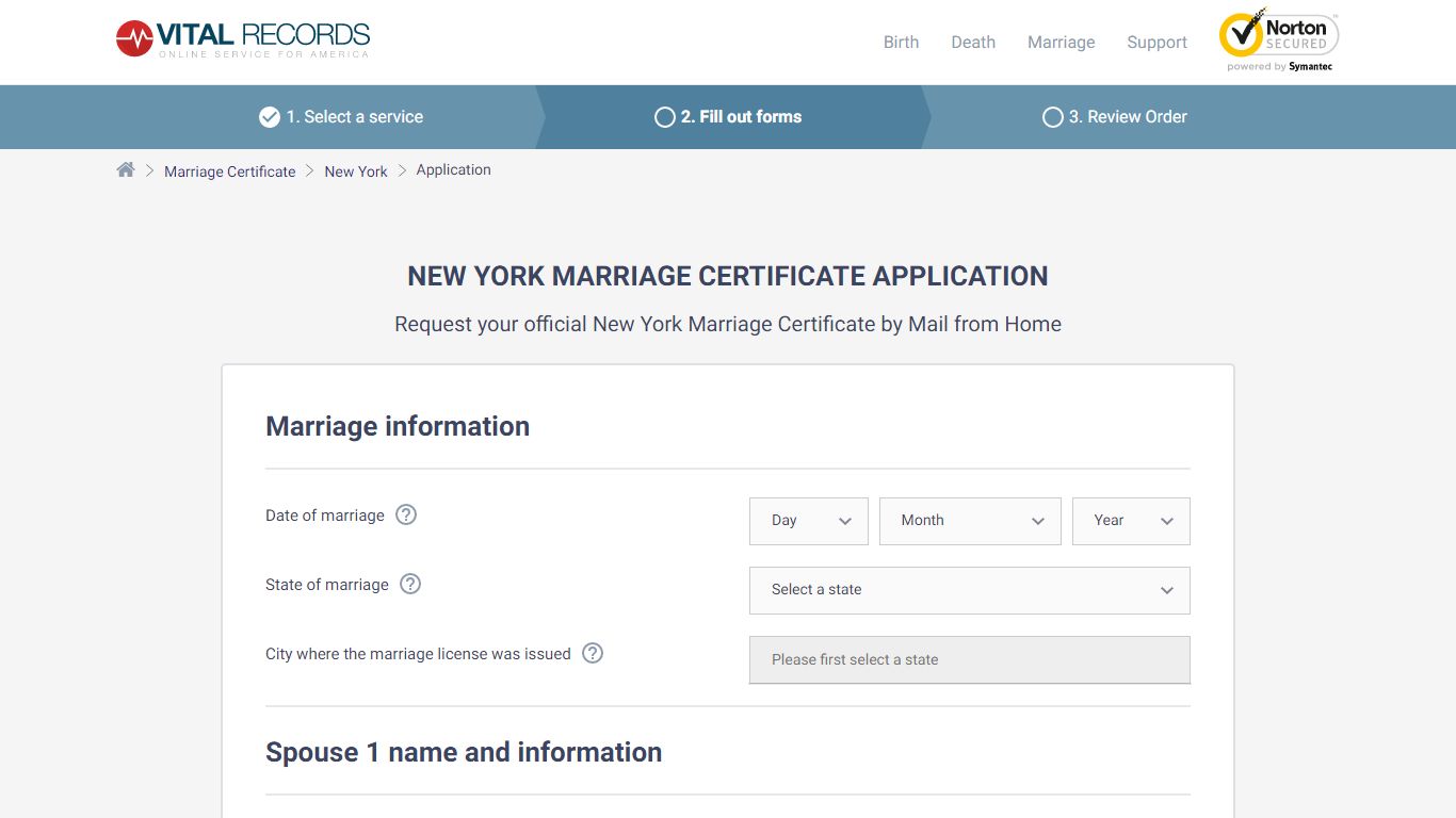 New York Marriage Certificate Application